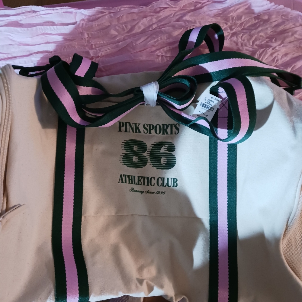 PINK Victoria's Secret Tote Bag - Pink and Green NWT